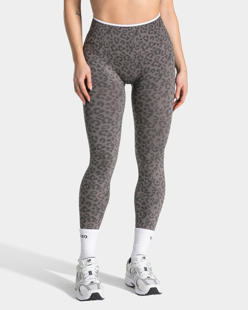 Legging Sculpt Scrunch Contrastline « léopard graphite »