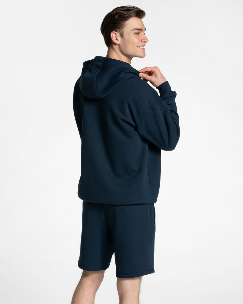 Sweat à capuche zippé oversize Arrival « bleu foncé »