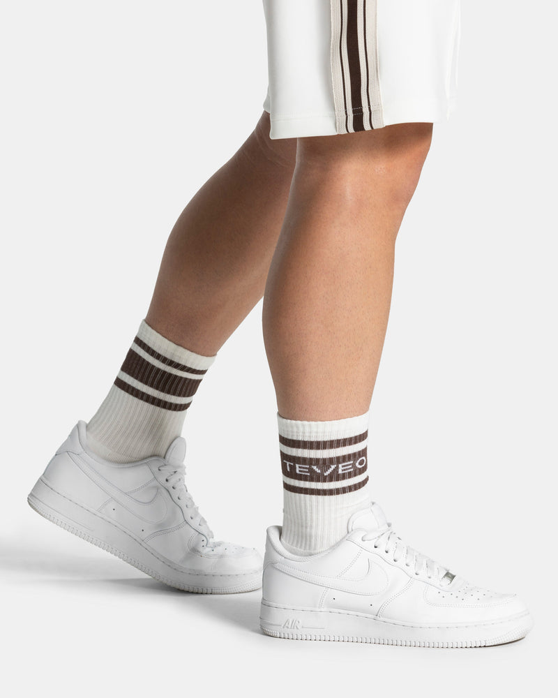 Chaussettes Club (lot de 2) « Off White - Espresso »