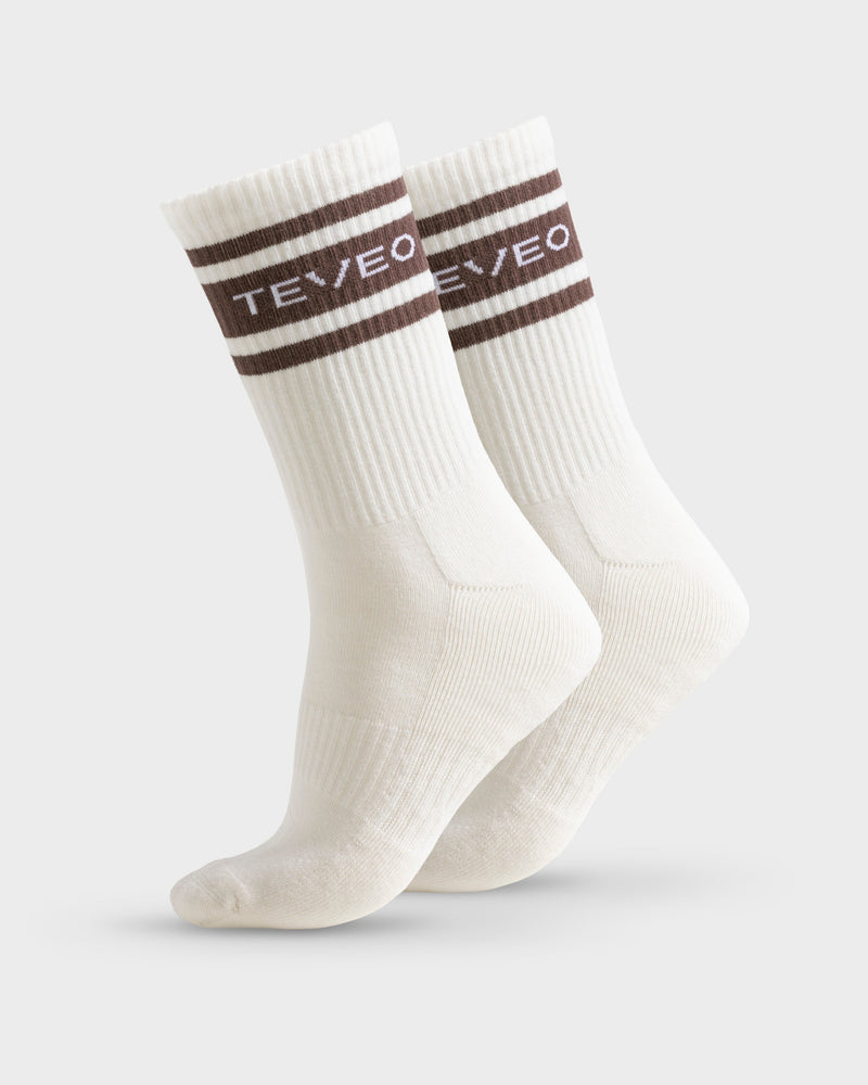 Chaussettes Club (lot de 2) « Off White - Espresso »