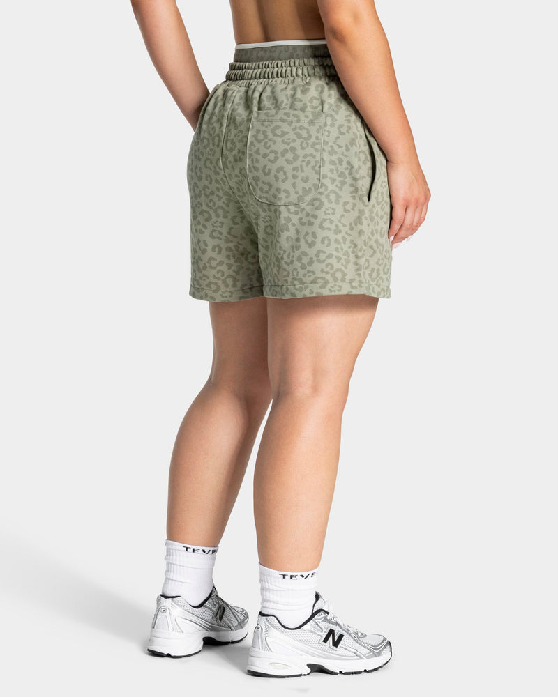 Short oversize Contrastline « Léopard kaki »