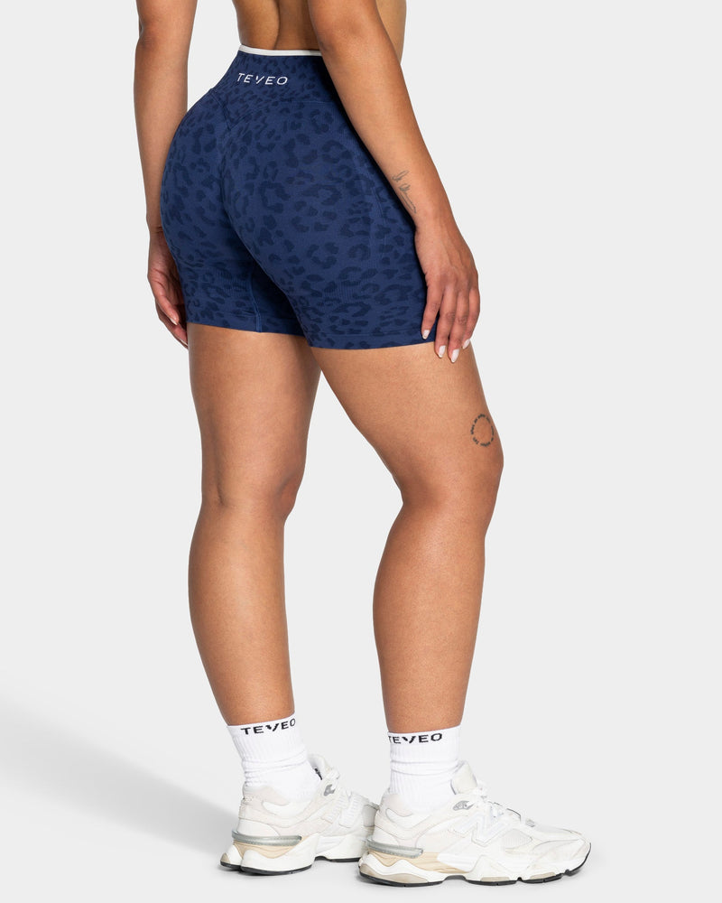 Short Contrastline « Léopard bleu foncé »