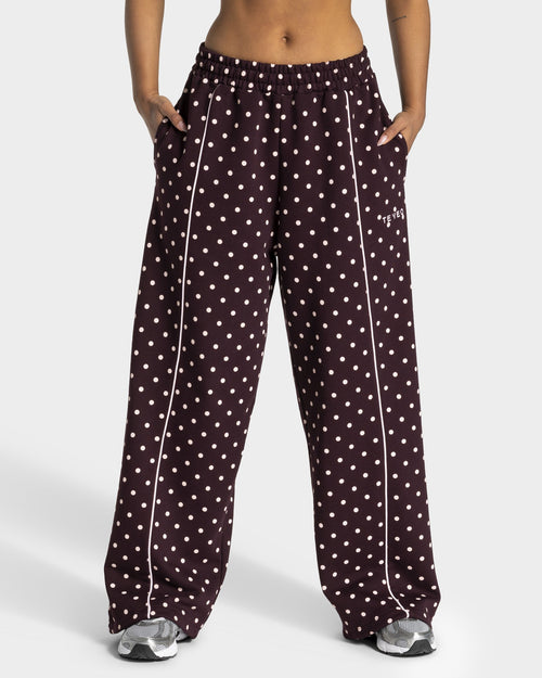 Pantalon de jogging Wide Leg Contrastline « merlot à pois »