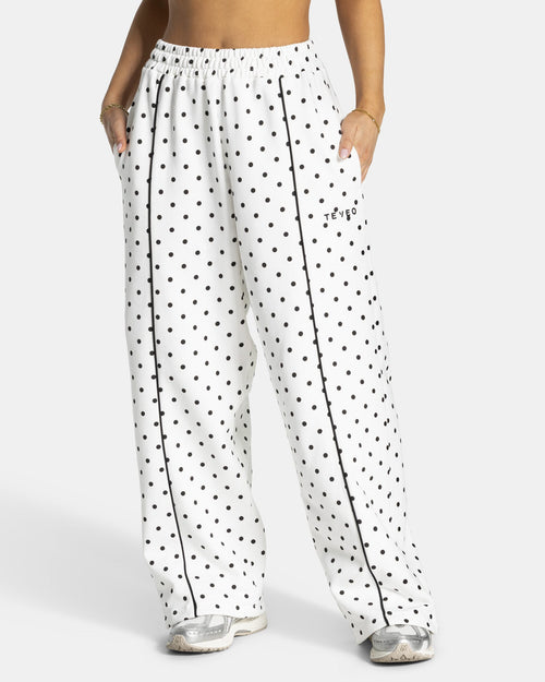 Pantalon de jogging Wide Leg Contrastline « blanc à pois »