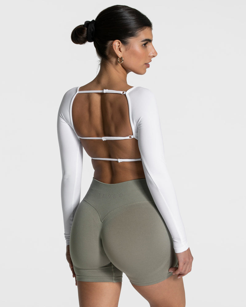 Haut à manches longues Femme Backless « blanc »