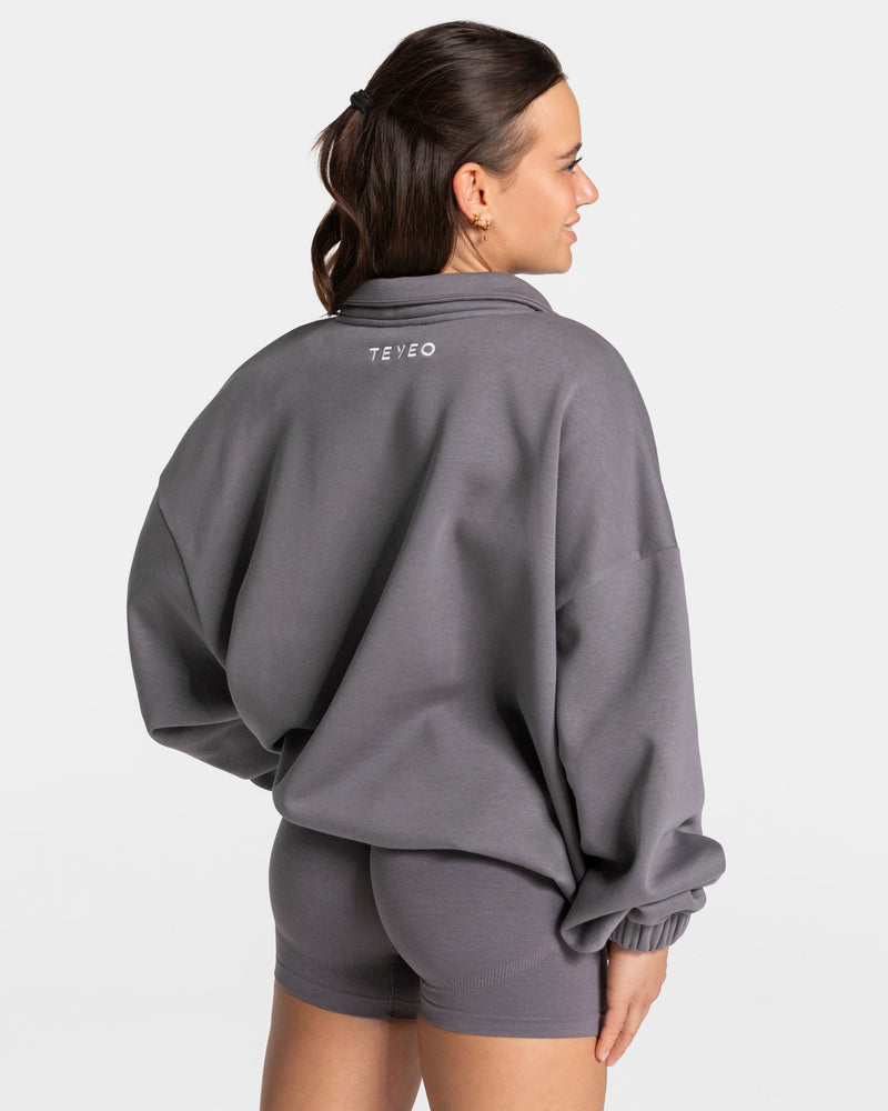 Sweat-shirt demi-zippé Femme « graphite »