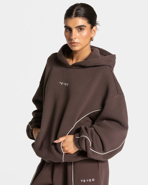 Sweat-shirt Contrastline Hooded « Espresso »