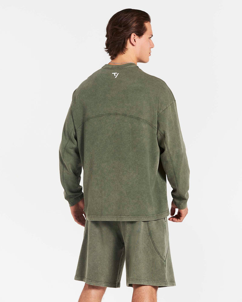 Haut à manches longues oversize Legacy Lifting « Kaki Acid »