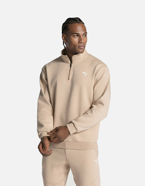 Sweat-shirt demi-zippé Prime « beige »
