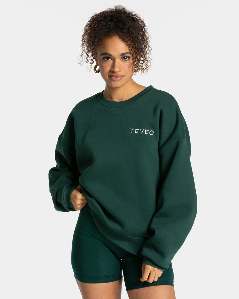 Sweat-shirt oversize Signature « vert foncé »
