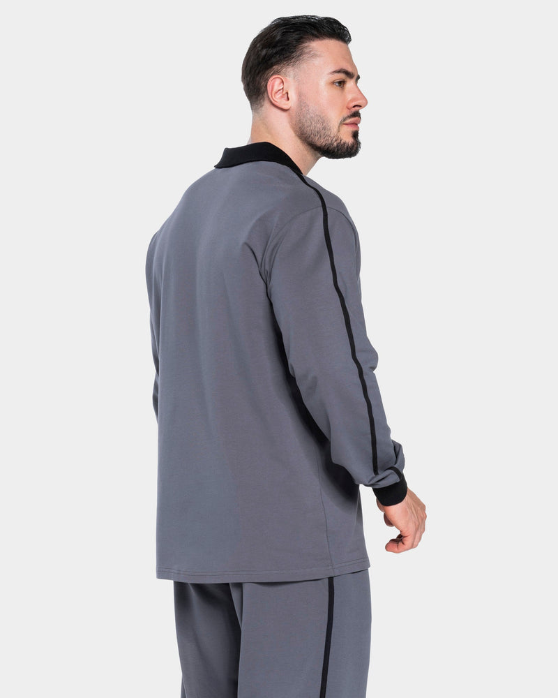 Polo à manches longues Soft « graphite »