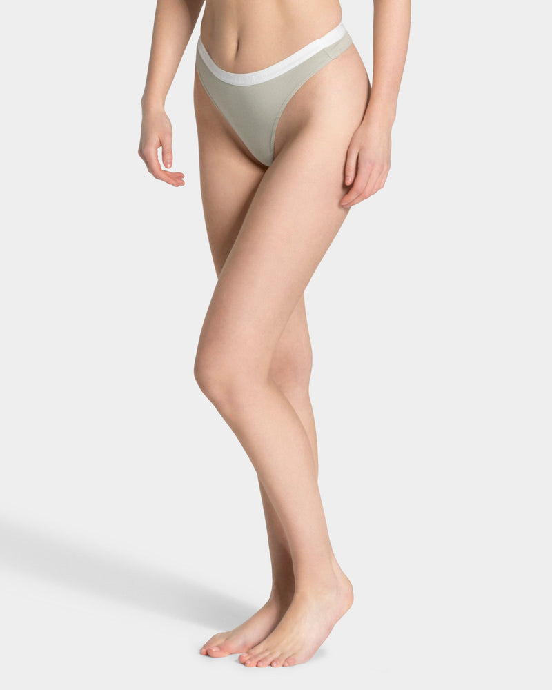Tanga côtelé Soft « Pistache »