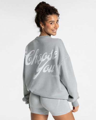 Sweat-shirt oversize Acid « gris clair »