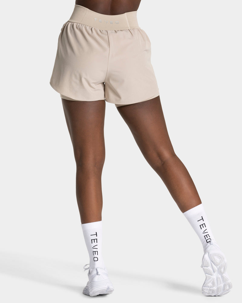 Short 2-en-1 END Running « Latte »