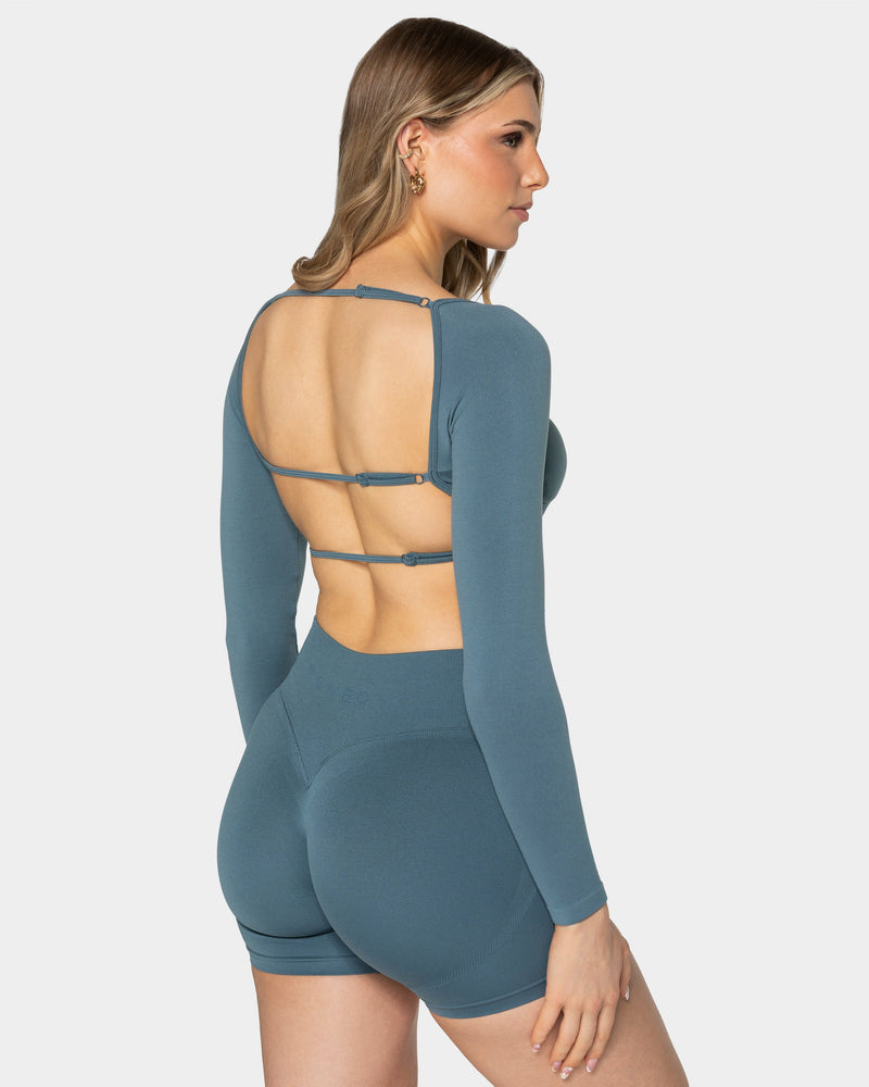 Haut à manches longues Backless Femme « teal »