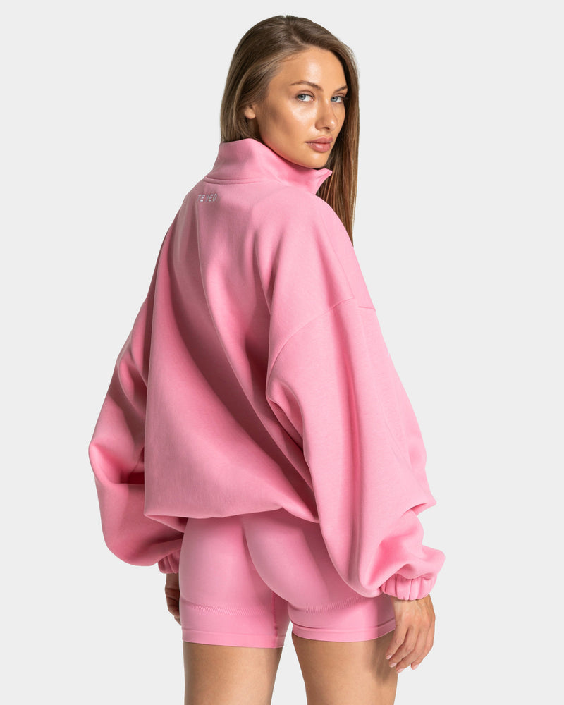 Sweat-shirt demi-zippé Femme « rose »