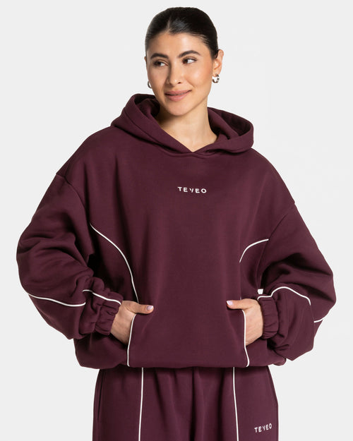 Sweat à capuche Contrastline « prune »