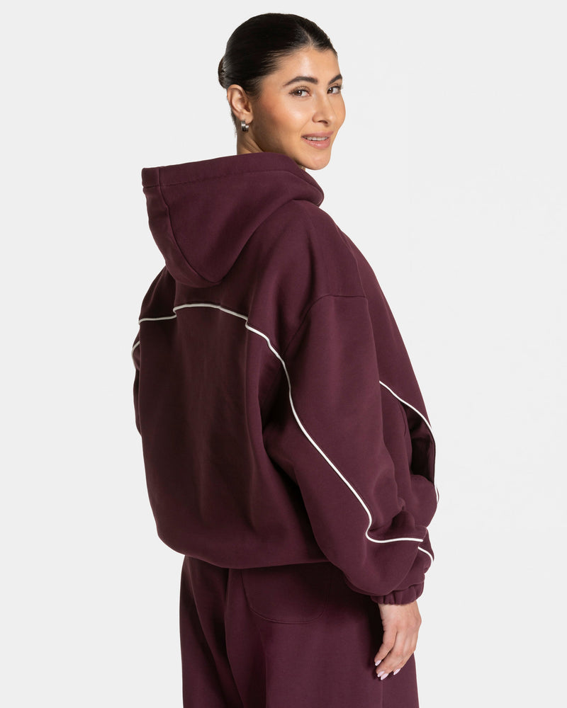 Sweat à capuche Contrastline « prune »