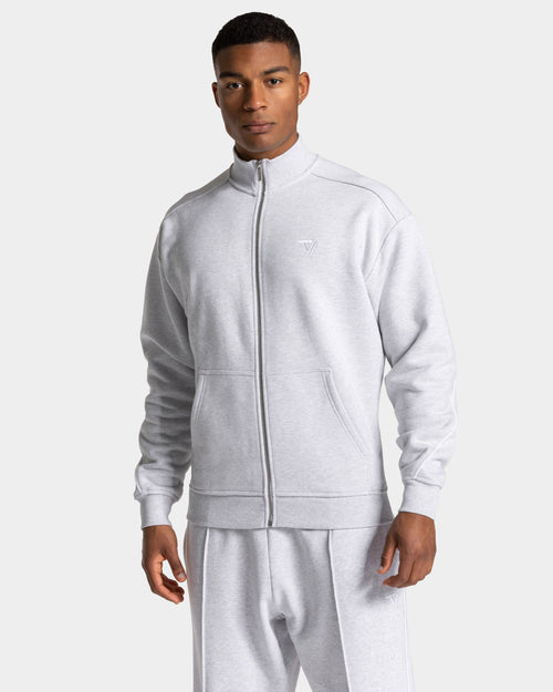 Sweat-shirt zippé Contrastline « blanc chiné - blanc »