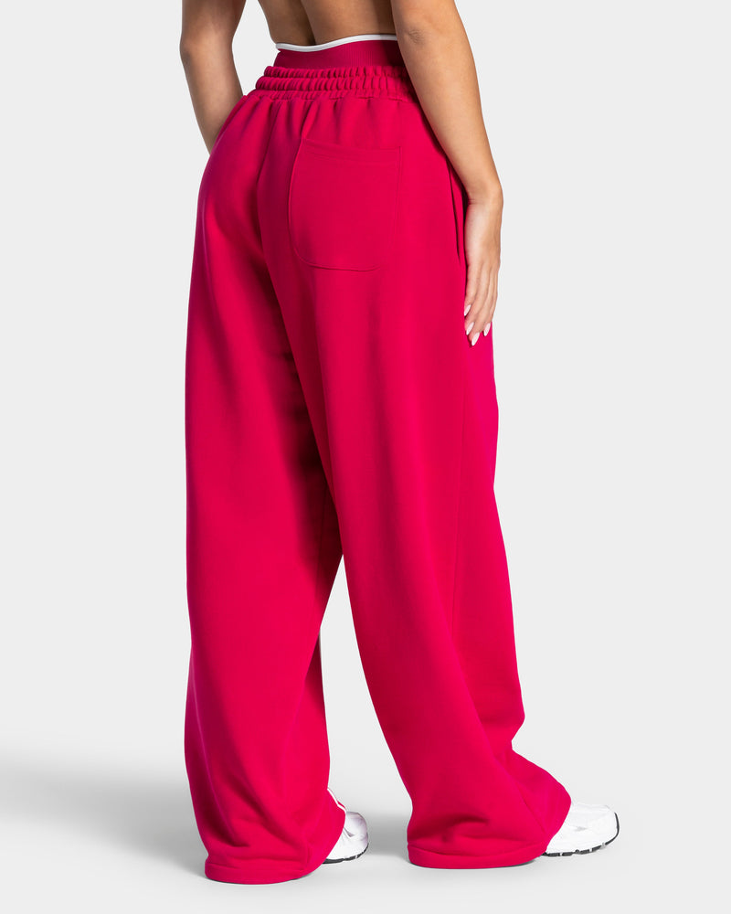 Pantalon de jogging Wide Leg Contrastline « Raspberry »