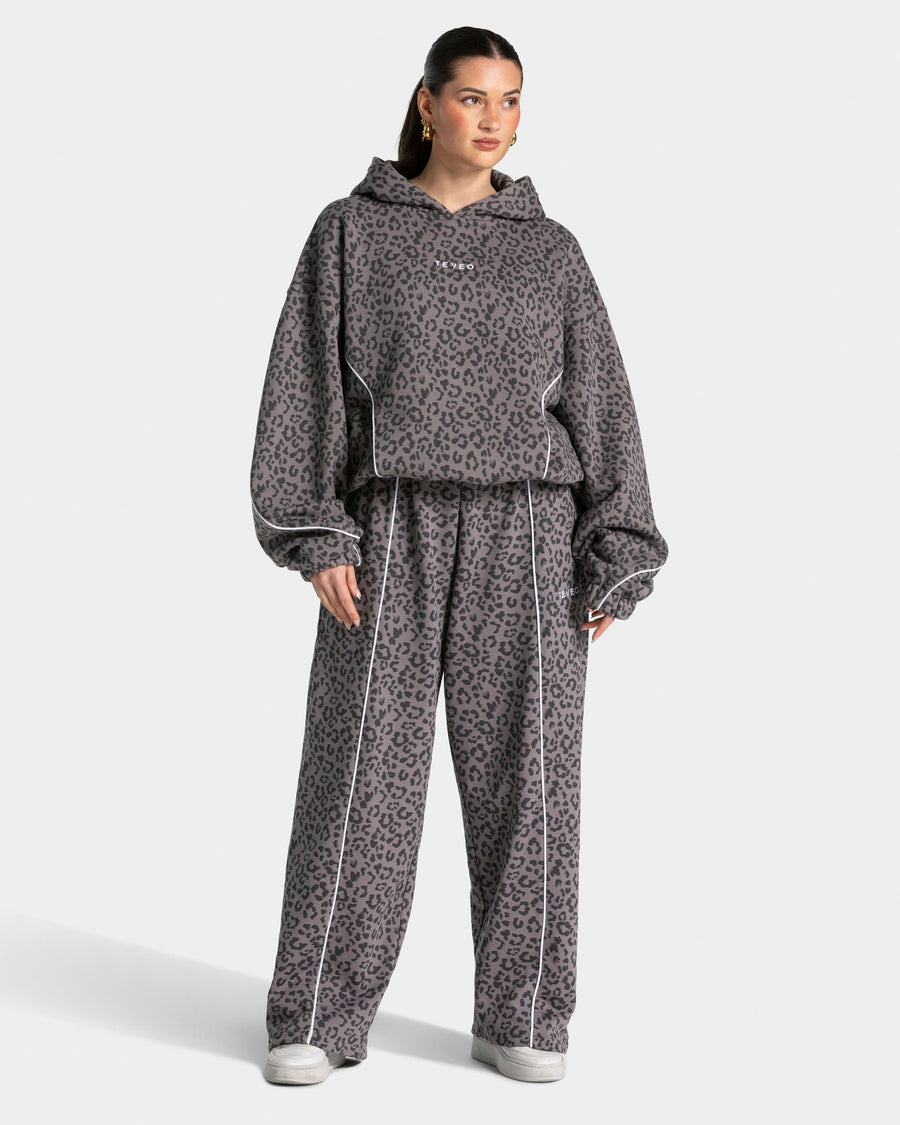 Sweat à capuche Contrastline « léopard graphite »