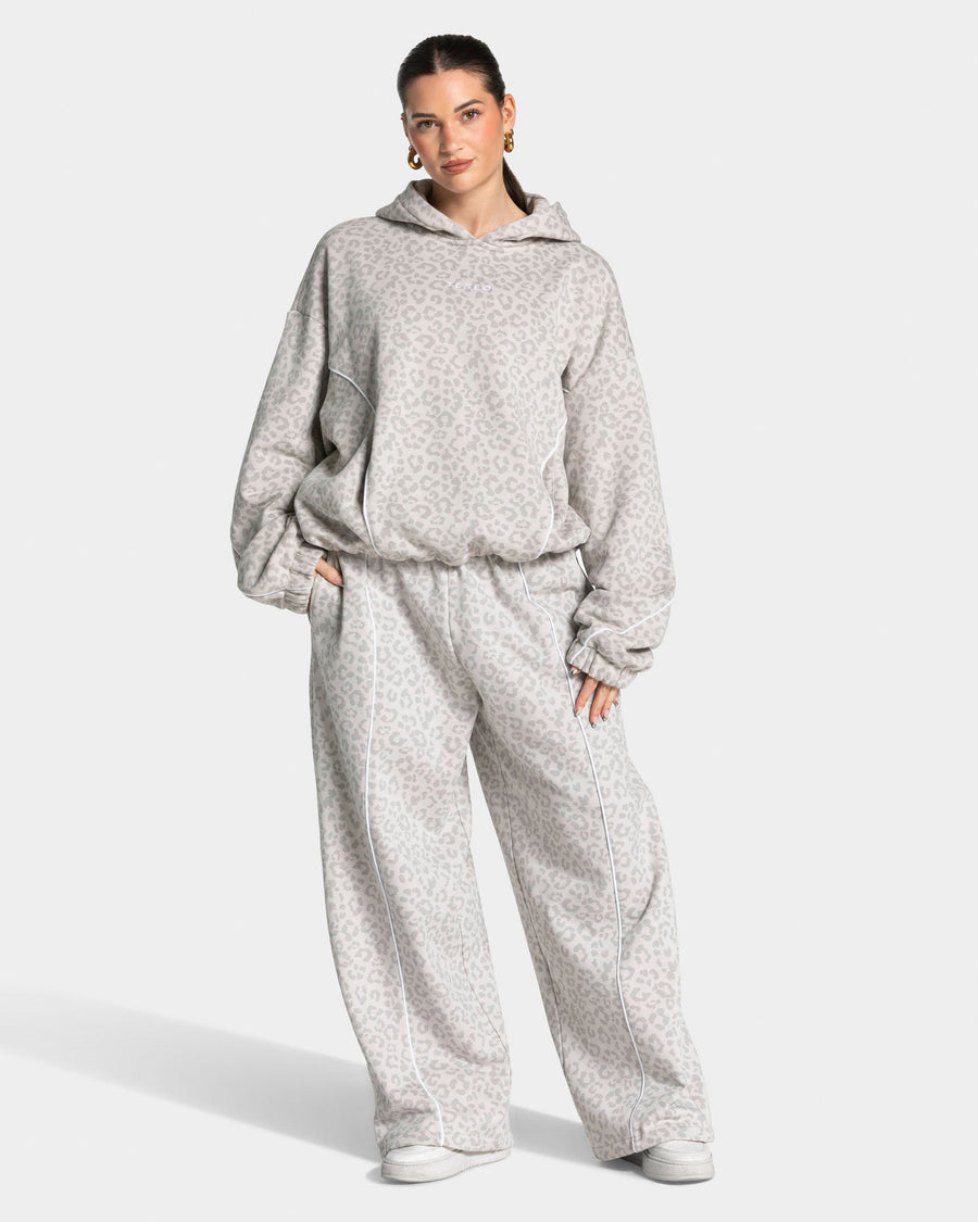 Sweat à capuche Contrastline « léopard gris clair »