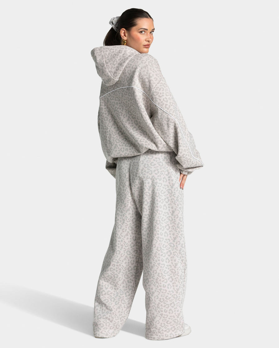 Sweat à capuche Contrastline « léopard gris clair »
