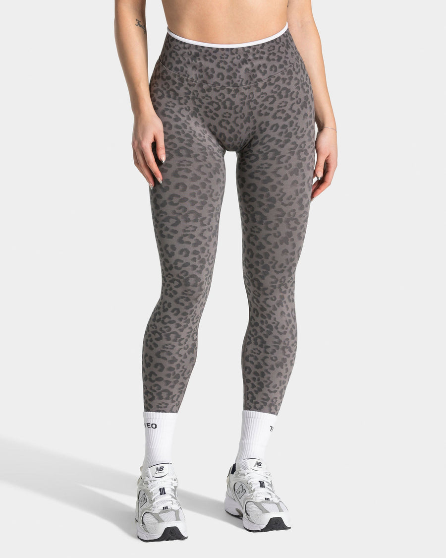 Legging Sculpt Scrunch Contrastline « léopard graphite »