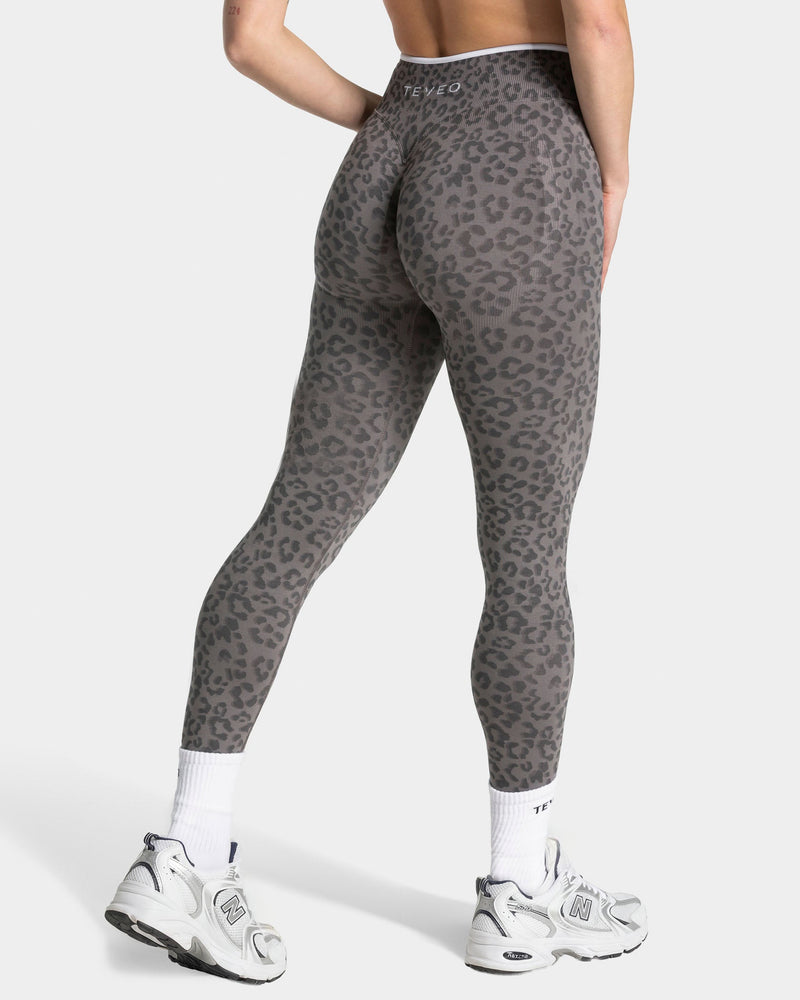 Legging Sculpt Scrunch Contrastline « léopard graphite »