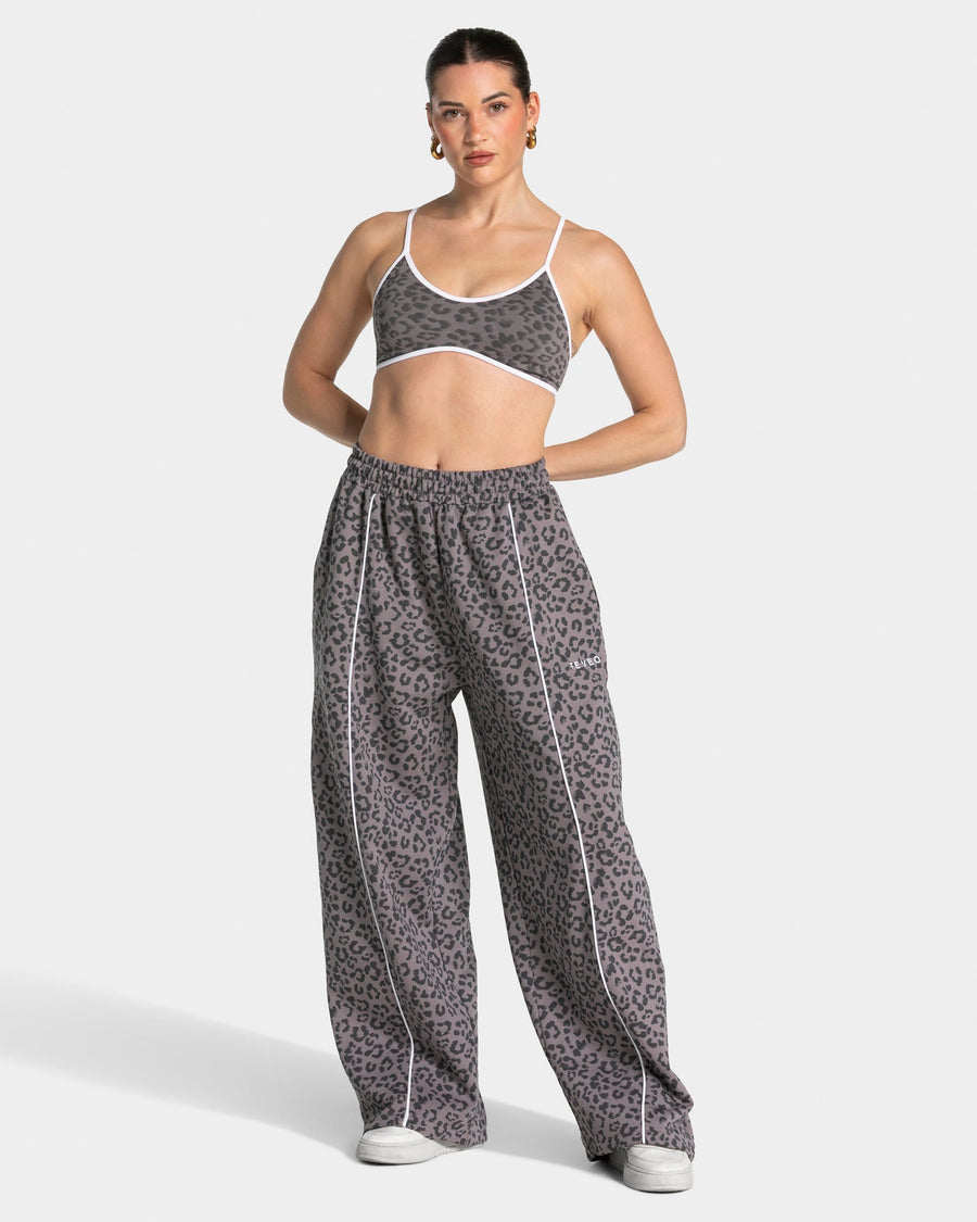 Pantalon de jogging Wide Leg Contrastline « léopard graphite »