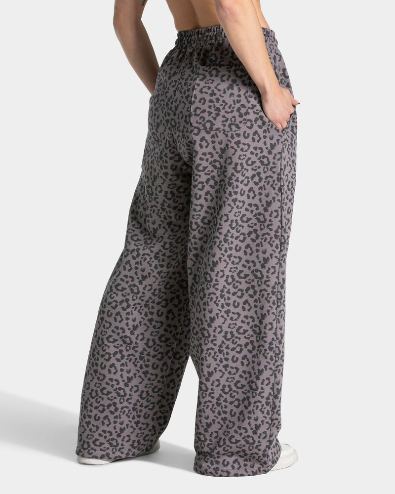 Pantalon de jogging Wide Leg Contrastline « léopard graphite »