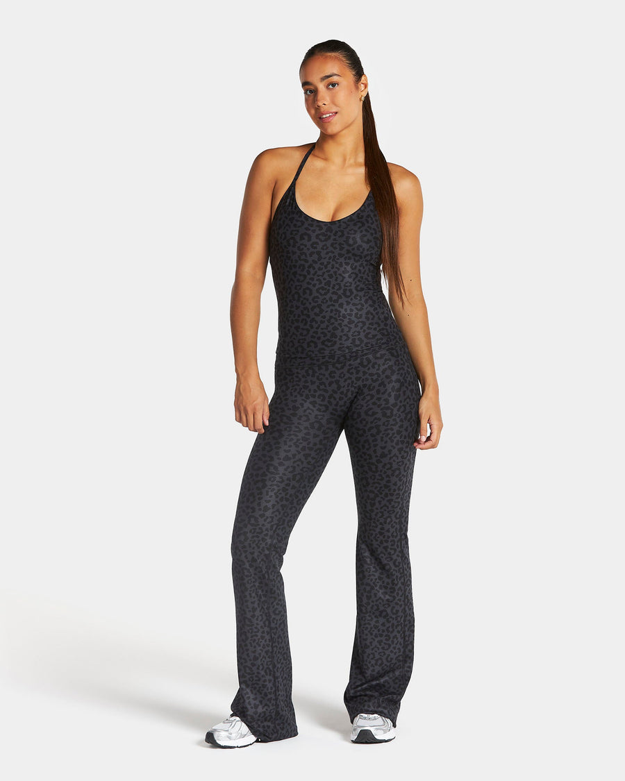 Legging évasé à coupe longue Allrounder « Léopard noir »