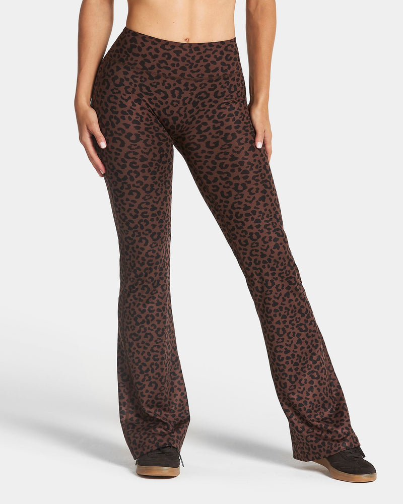 Legging évasé à coupe longue Allrounder « Léopard Walnut »
