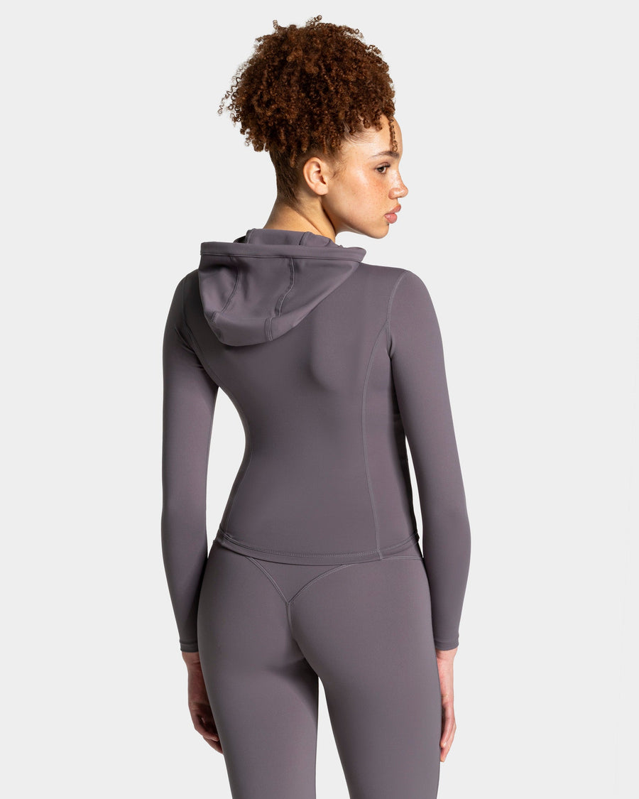 Veste de sport zippée sculptante à capuche Allrounder « graphite/dorée »