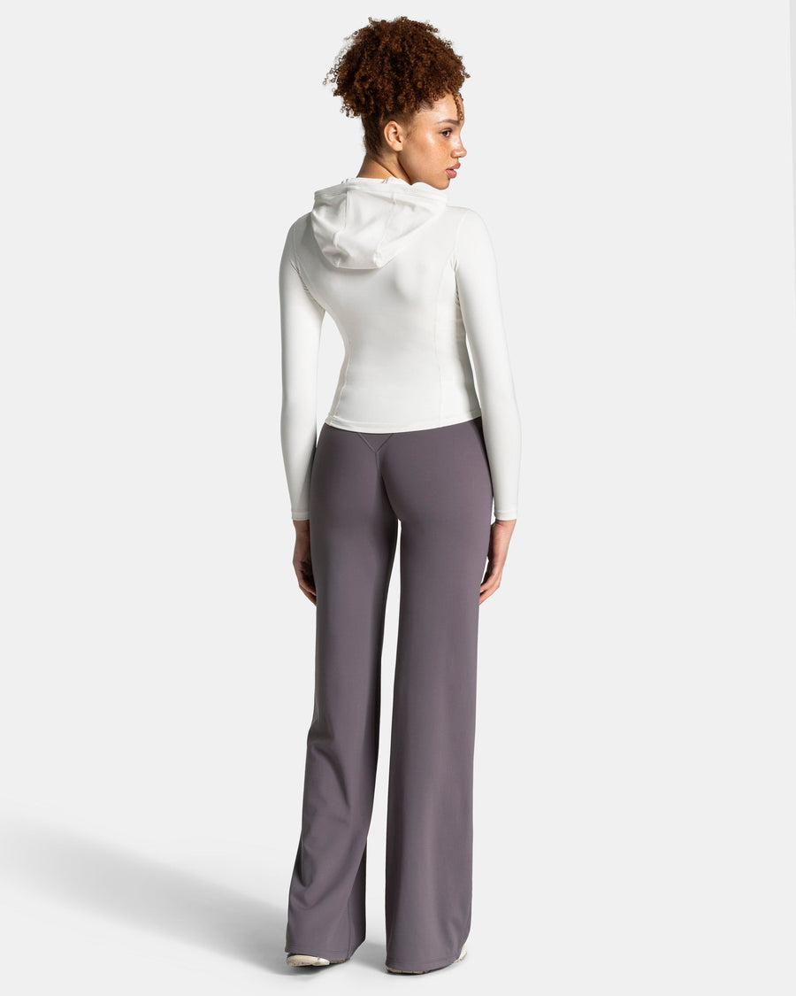 Veste de sport zippée sculptante à capuche Allrounder « blanc cassé / dorée »