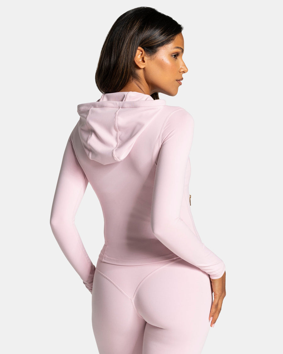 Veste de sport zippée sculptante à capuche Allrounder « rose/dorée »