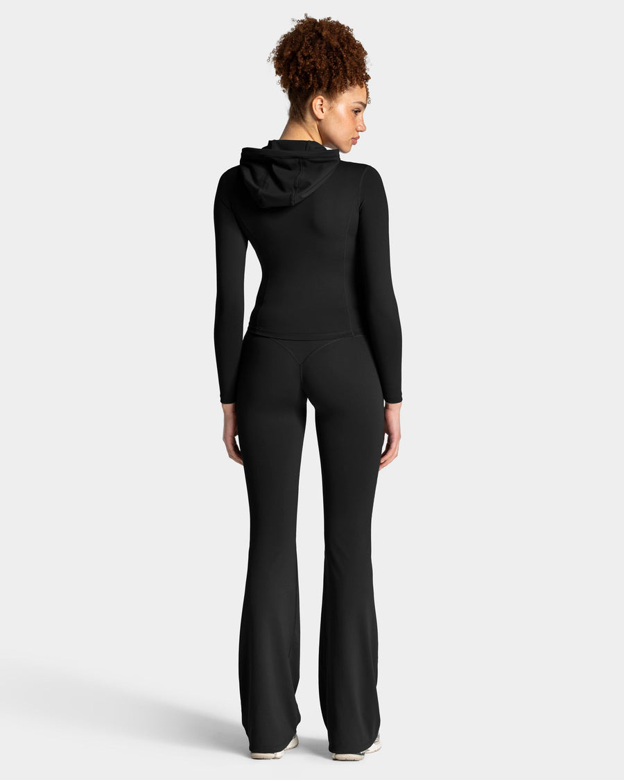 Veste de sport zippée sculptante à capuche Allrounder « noir/dorée »