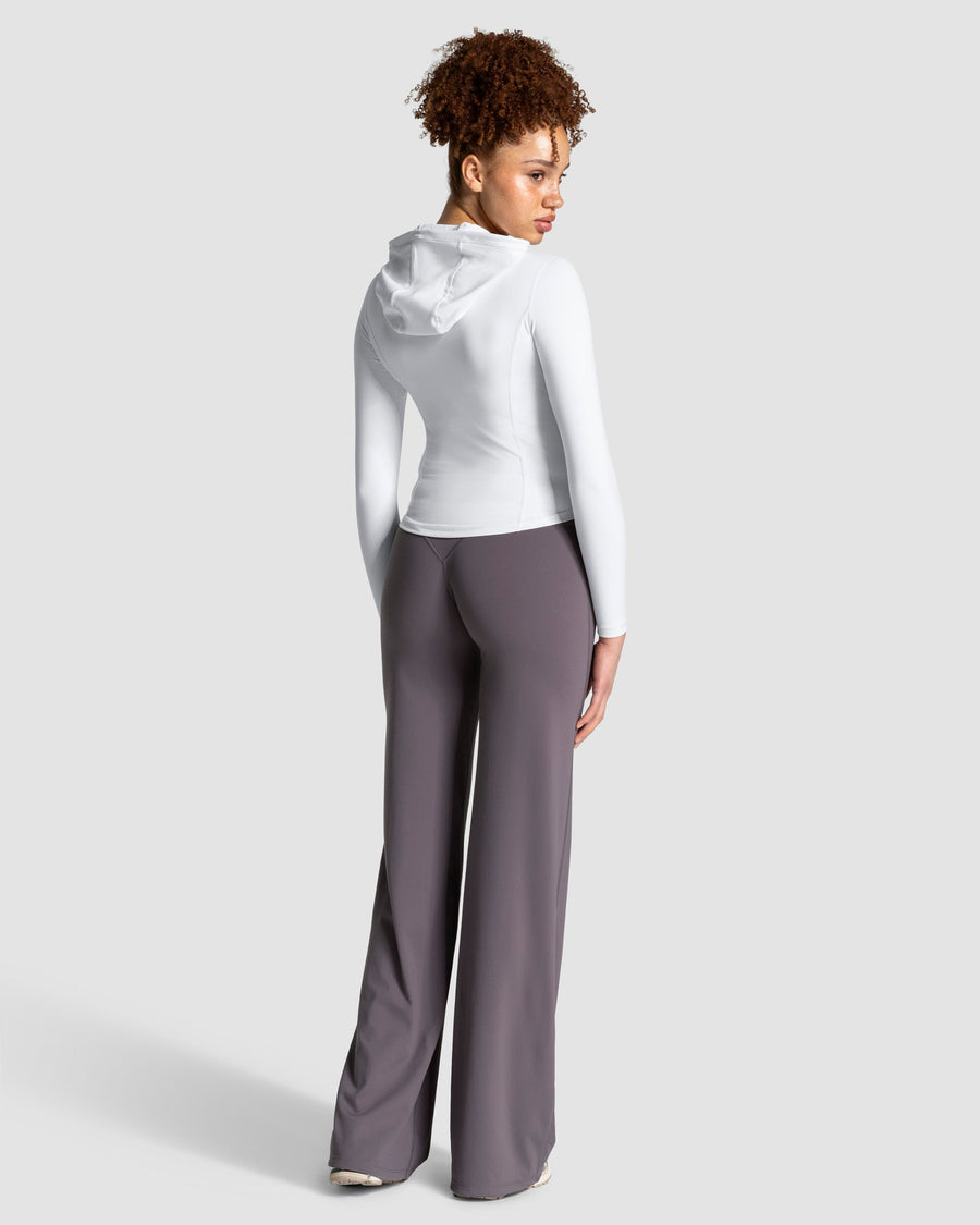 Veste de sport zippée sculptante à capuche Allrounder « blanc/dorée »