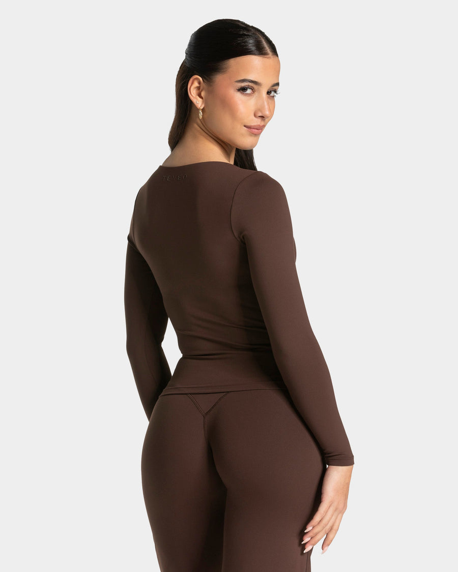 Haut à manches longues Allrounder « Espresso »