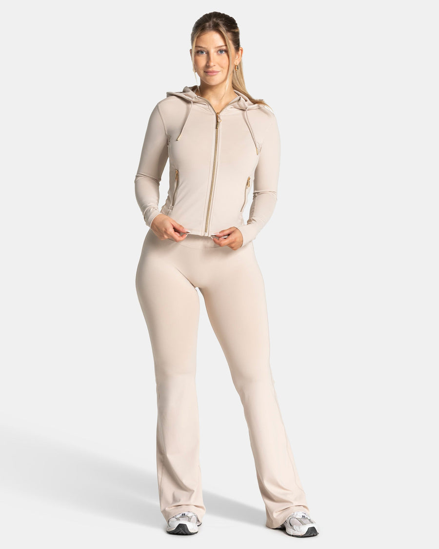 Veste de sport zippée sculptante à capuche Allrounder « Cream/Gold »
