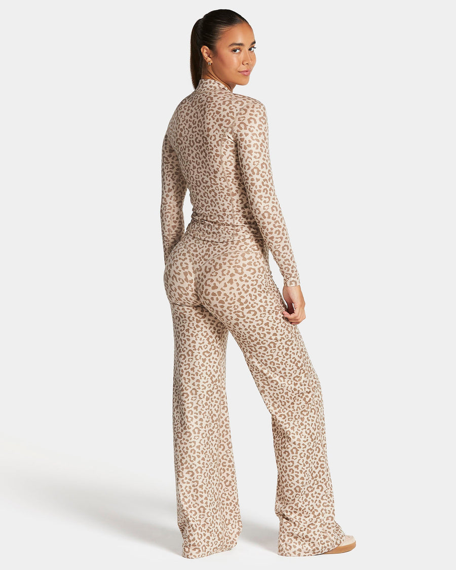 Veste de sport zippée sculptante Allrounder « Léopard Dune »