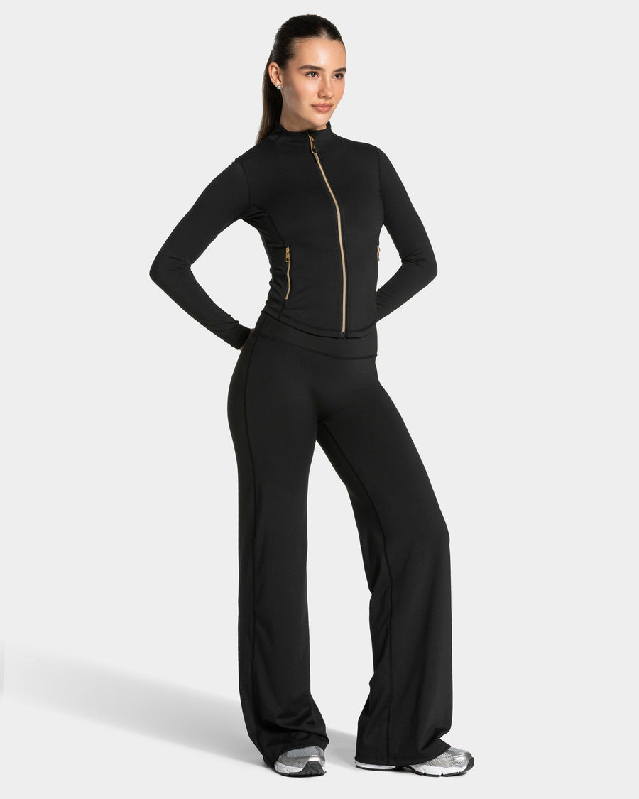Veste de sport zippée sculptante Allrounder « noir - doré »