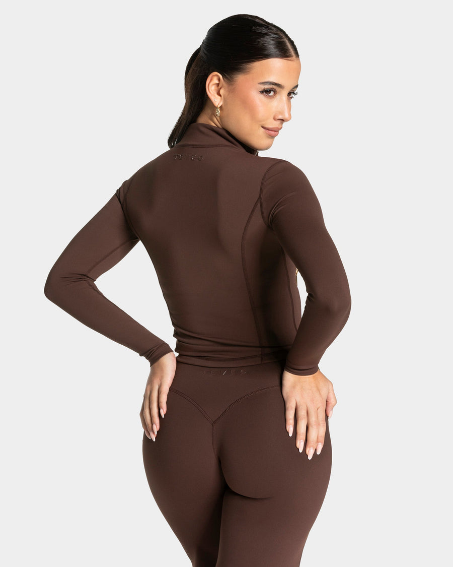 Veste de sport zippée sculptante Allrounder « Espresso - doré »