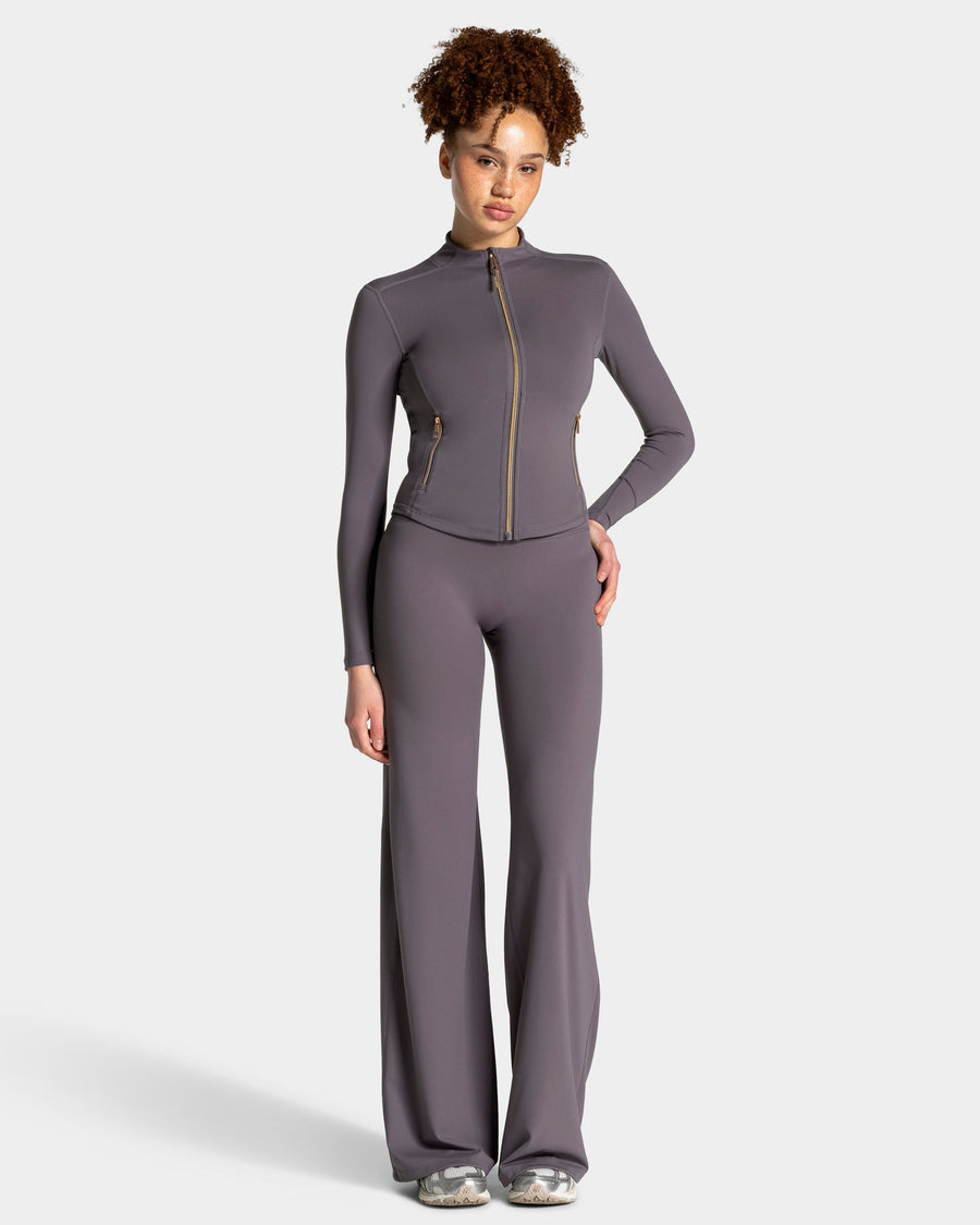 Veste de sport zippée sculptante Allrounder « graphite/dorée »