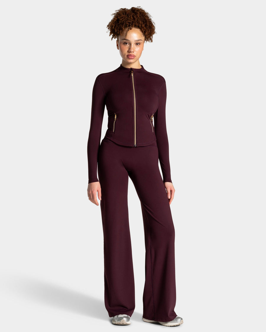 Veste de sport zippée sculptante Allrounder « merlot/dorée »
