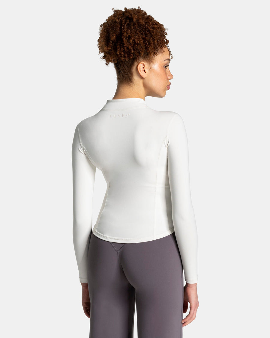 Veste de sport zippée sculptante Allrounder « blanc cassé / dorée »