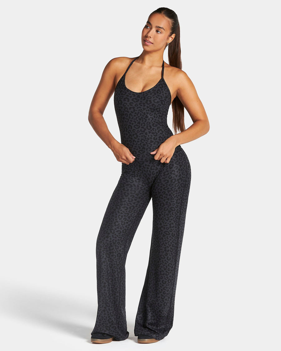 Pantalon à jambe droite et coupe longue Allrounder « Léopard noir »