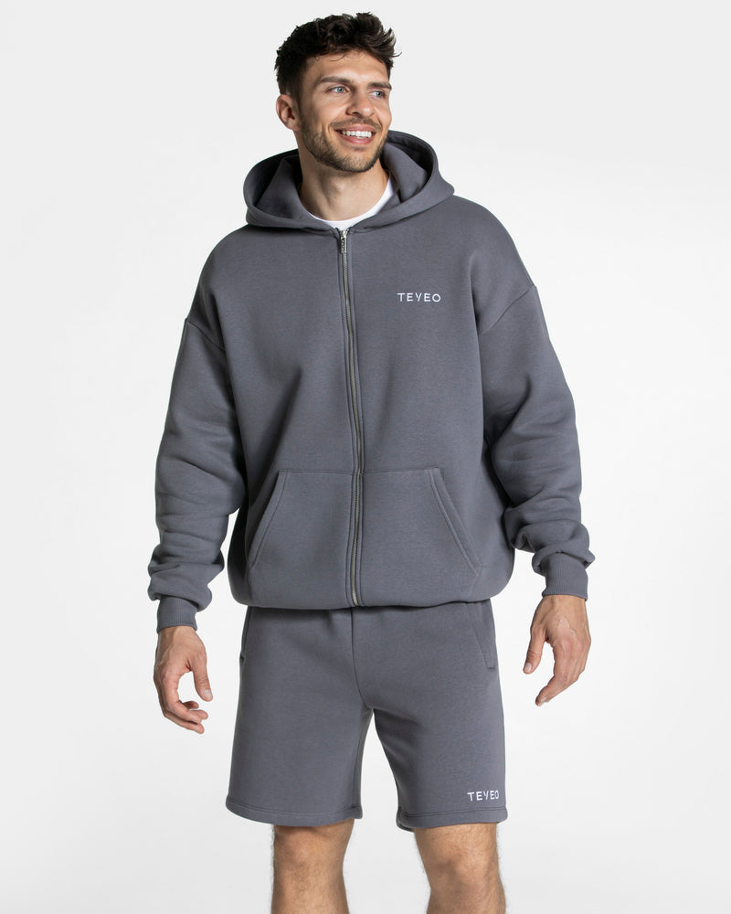 Sweat à capuche zippé oversize Arrival « graphite »