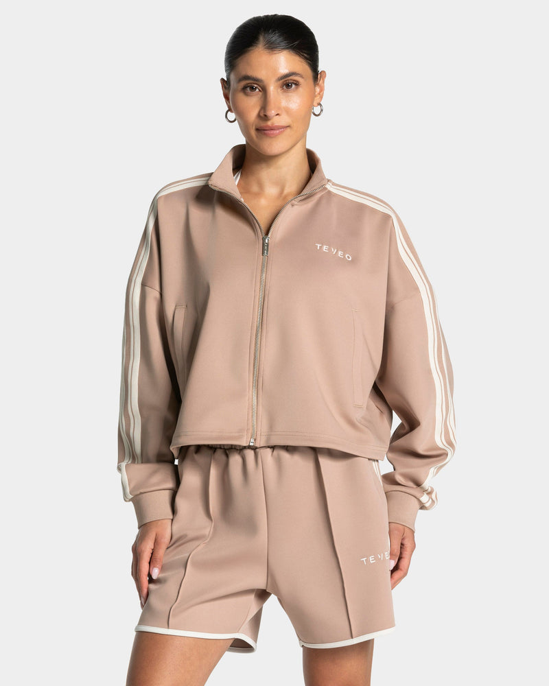 Veste de sport zippée et courte Club « Beige »