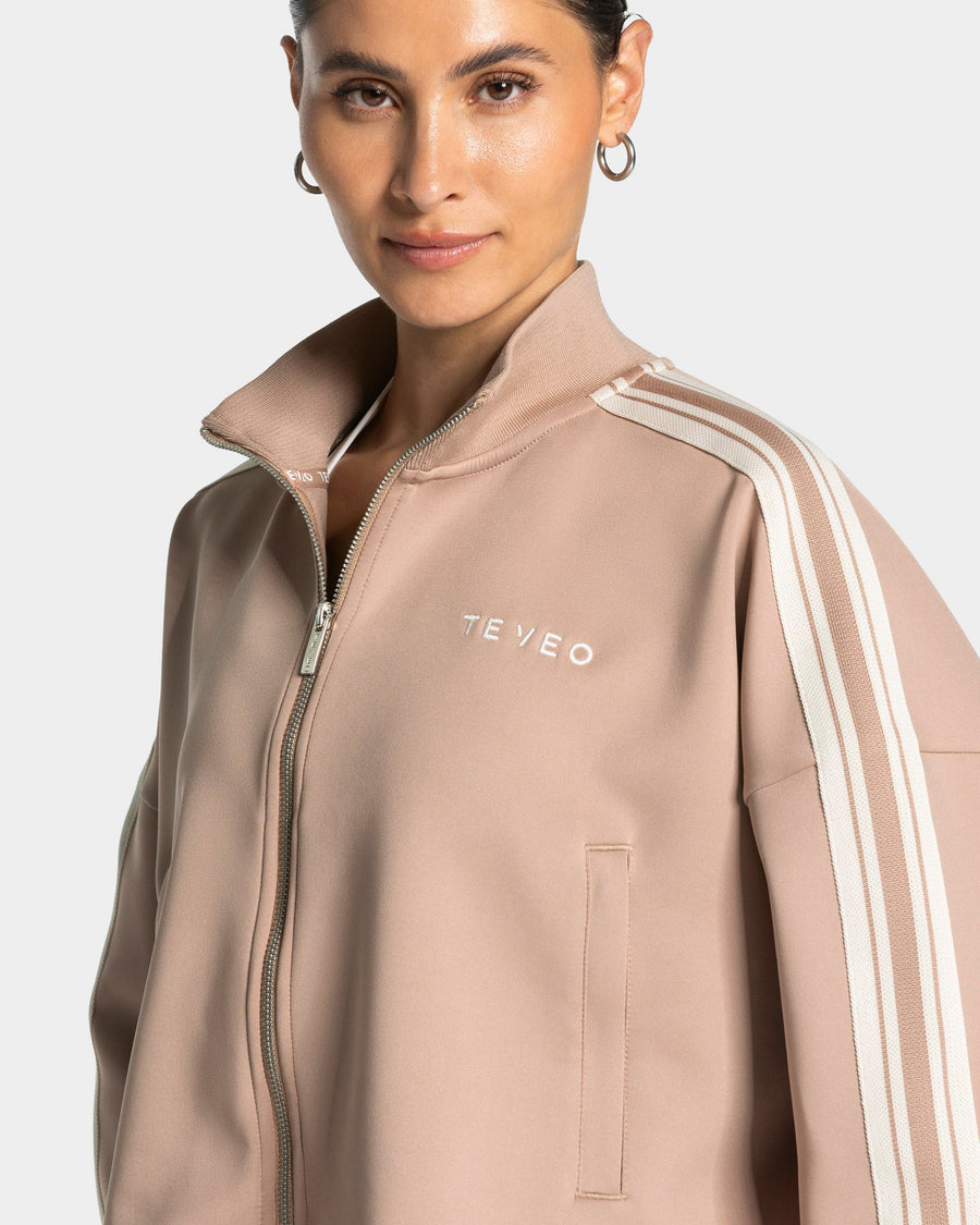 Veste de sport zippée et courte Club « Beige »